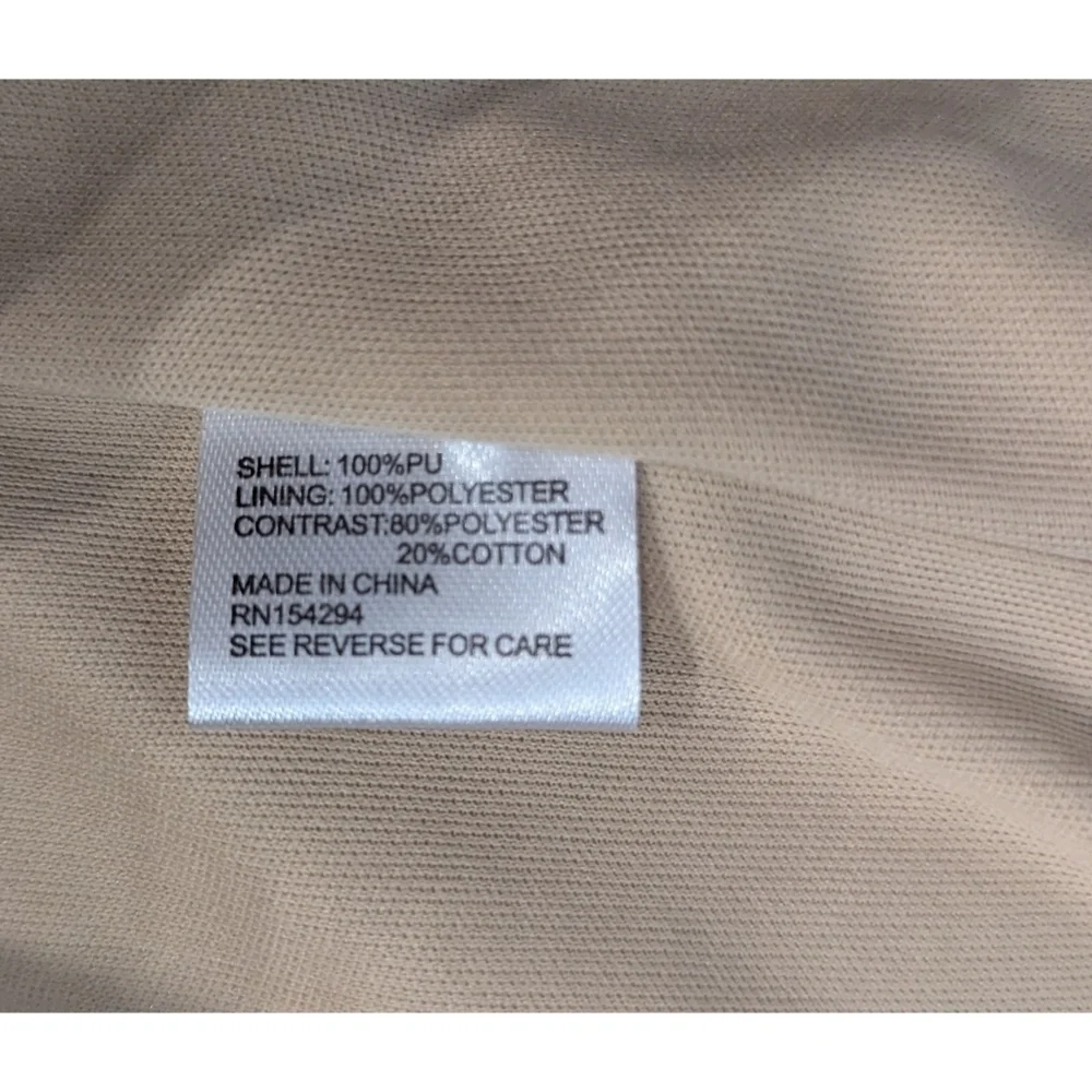 Evereve Tan West Bank Faux Leather Blazer Size Large